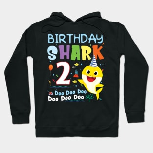 Kids Birthday Shark 2 Years Old 2nd Birthday Doo Doo Shirt Hoodie